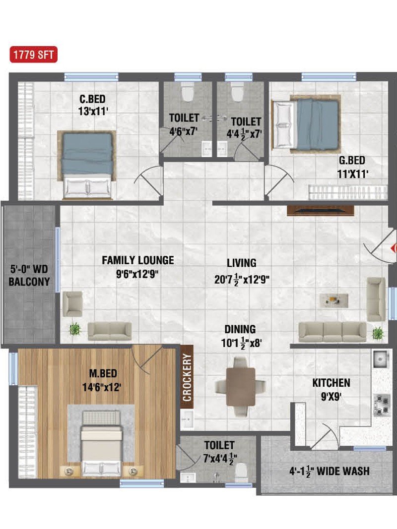 Rudhra's Hasthina 3bhk flats in Pragathi Nagar, Kukatpally