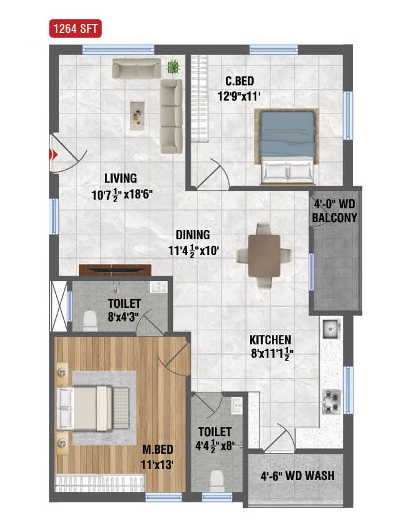 Rudhra's Hasthina 2bhk flats in Pragathi Nagar, Kukatpally